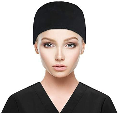Adjustable Working Cap with Button, Cotton Working Hat Sweatband, Elastic Bandage Tie Back Hats for Women & V1259-DP01-A-1810