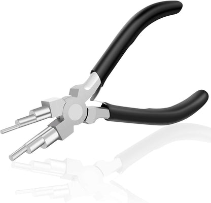Bail Making Pliers, 6 in 1 Round Nose Pliers for Making Jump Rings, Wire Wrapping, Jewelry Making, Loop V1259-DP01-A-1811