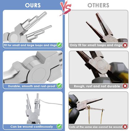 Bail Making Pliers, 6 in 1 Round Nose Pliers for Making Jump Rings, Wire Wrapping, Jewelry Making, Loop V1259-DP01-A-1811