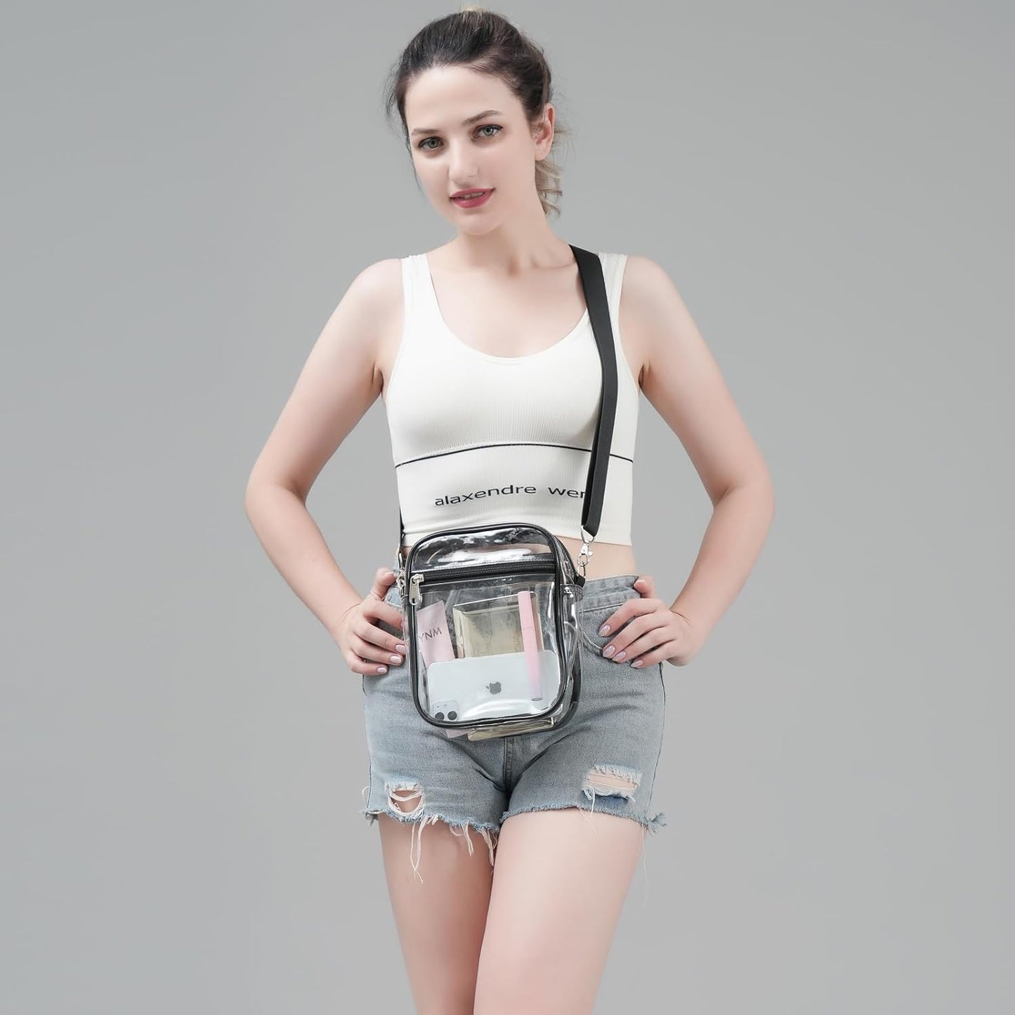 Clear Crossbody Purse Bag, Stadium Approved for Concerts, Festivals V1259-DP01-A-1814