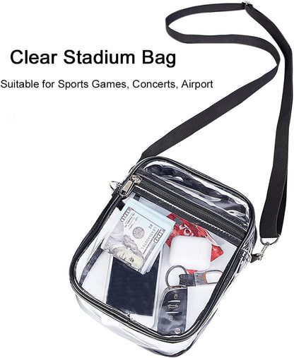 Clear Crossbody Purse Bag, Stadium Approved for Concerts, Festivals V1259-DP01-A-1814