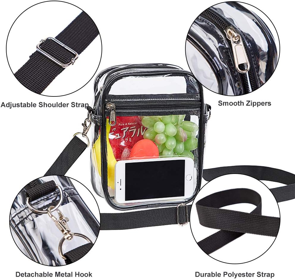 Clear Crossbody Purse Bag, Stadium Approved for Concerts, Festivals V1259-DP01-A-1814