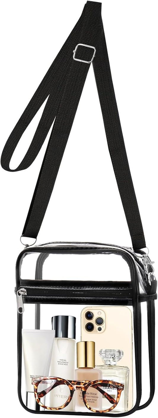 Clear Bag Stadium Approved, Clear Purse Crossbody Bag, Adjustable Shoulder Strap Clear Bags for Concerts V1259-DP01-A-1822