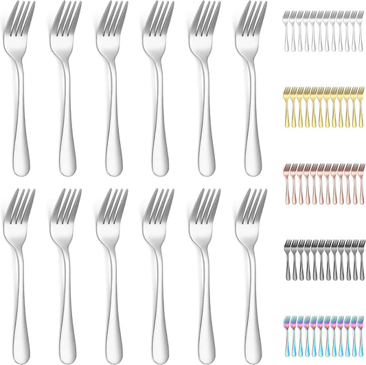 Dessert Forks Set of 12 Pack, Stainless Steel Pastry Fork, Family Appetizer Fork for Fruit, Cake, Cheese, V1259-DP01-A-1827