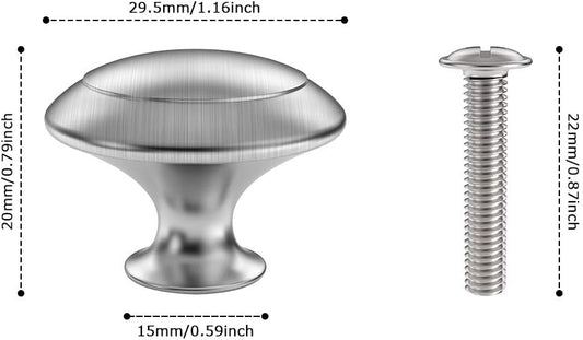 25 Pack Cabinet Hardware Round Knobs Silver Kitchen Mushroom Brushed Nickel Knobs, Cupboard Heavy Knobs, Door V1259-DP01-A-1829