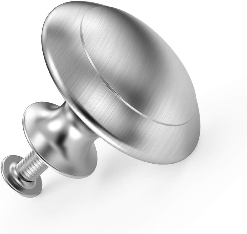 25 Pack Cabinet Hardware Round Knobs Silver Kitchen Mushroom Brushed Nickel Knobs, Cupboard Heavy Knobs, Door V1259-DP01-A-1829