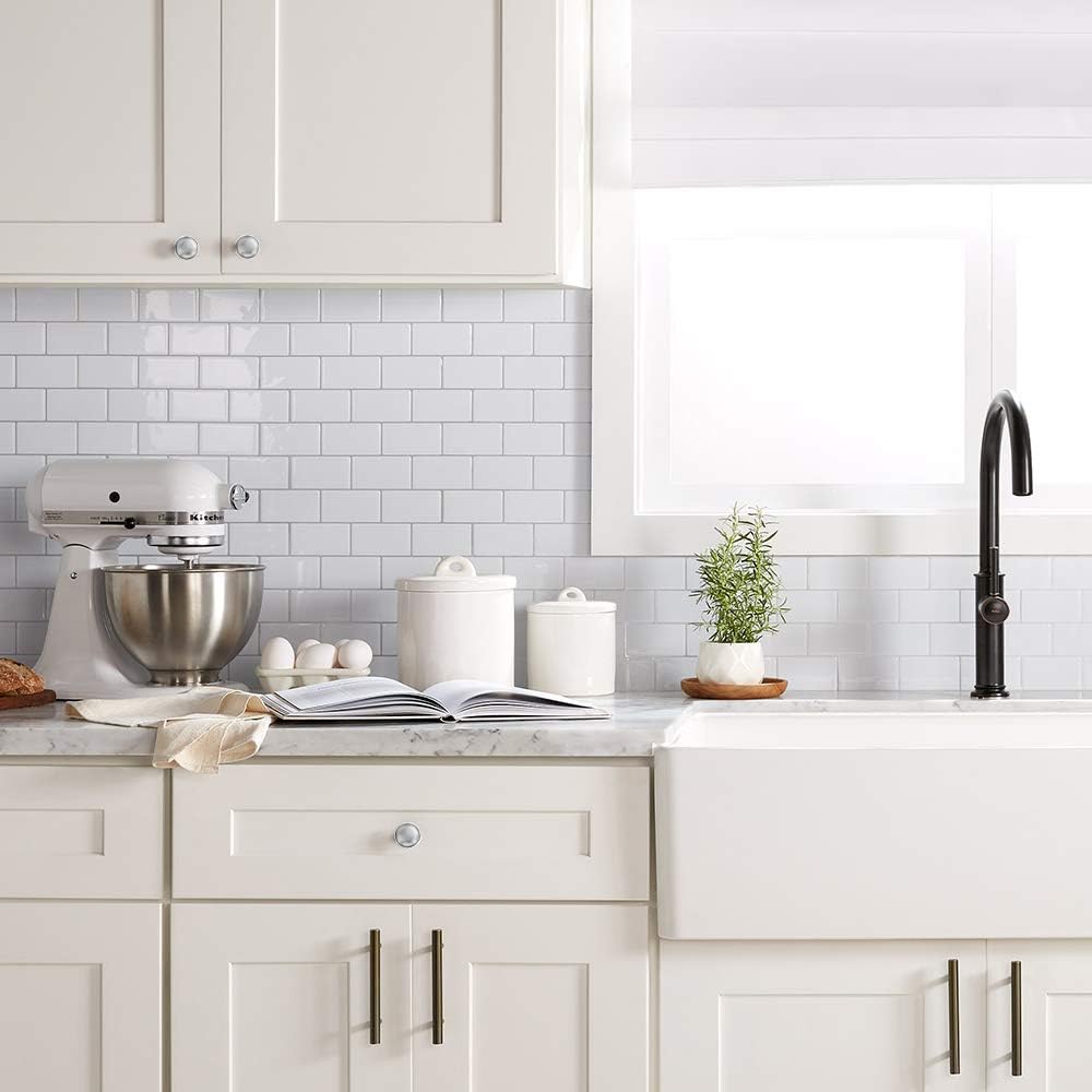 25 Pack Cabinet Hardware Round Knobs Silver Kitchen Mushroom Brushed Nickel Knobs, Cupboard Heavy Knobs, Door V1259-DP01-A-1829