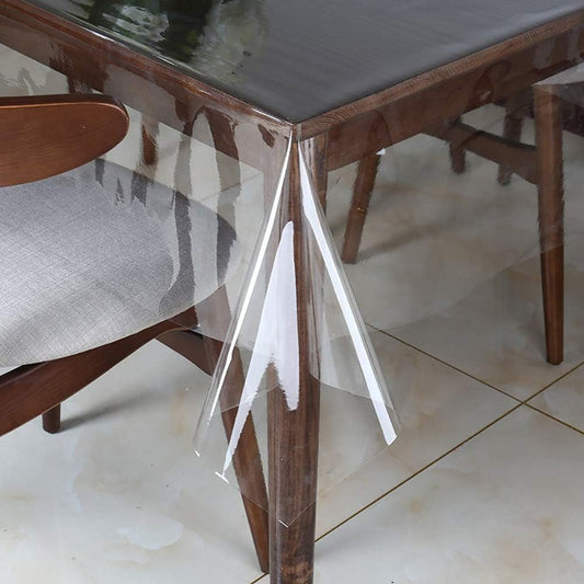 Clear Vinyl Tablecloth Protector Waterproof/Oil-Proof Plastic Rectangle Transparent Sheet Table Cover 54X84 V1259-DP01-A-1835