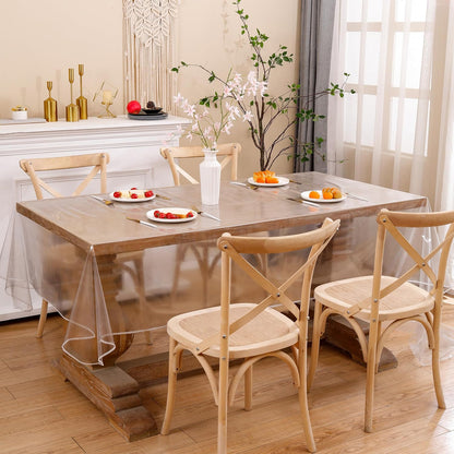 Clear Vinyl Tablecloth Protector Waterproof/Oil-Proof Plastic Rectangle Transparent Sheet Table Cover 54X84 V1259-DP01-A-1835