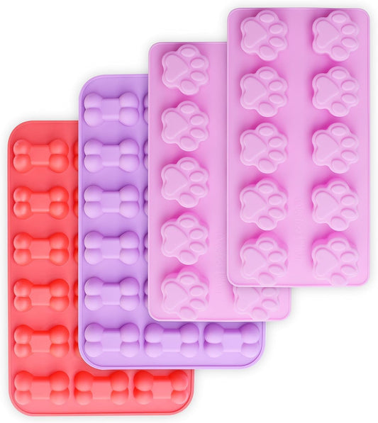 Puppy Dog Paw and Bone Silicone Molds, Non-Stick Food Grade Silicone Molds for Chocolate, Candy, Jelly, Ice V1259-DP01-A-1838