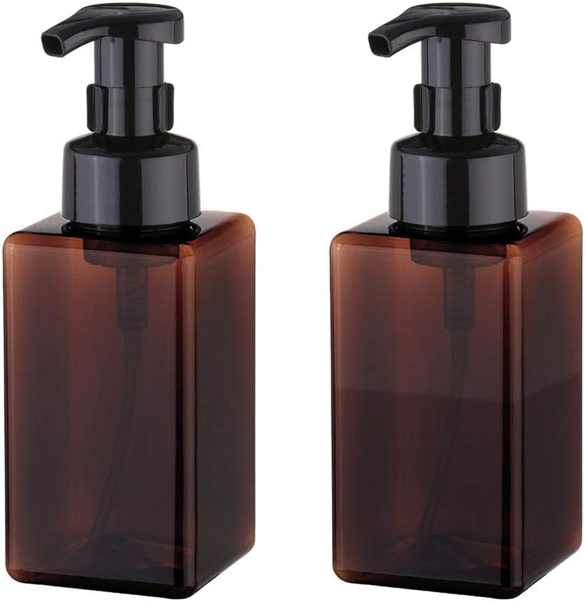 Foaming Soap Dispenser, 450ml (15oz) Refillable Pump Bottle Plastic for Liquid Soap, Shampoo, Body Wash (2 V1259-DP01-A-1840