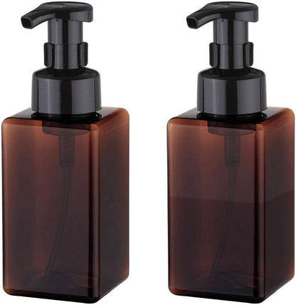 Foaming Soap Dispenser, 450ml (15oz) Refillable Pump Bottle Plastic for Liquid Soap, Shampoo, Body Wash (2 V1259-DP01-A-1840