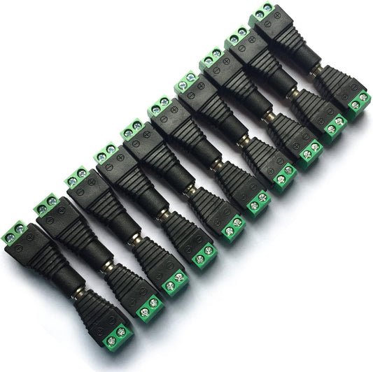 10 Pairs 12V Male+Female 2.1x5.5MM DC Power Jack Plug Adapter Barrel Connector for CCTV Security Camera Led V1259-DP01-A-1847
