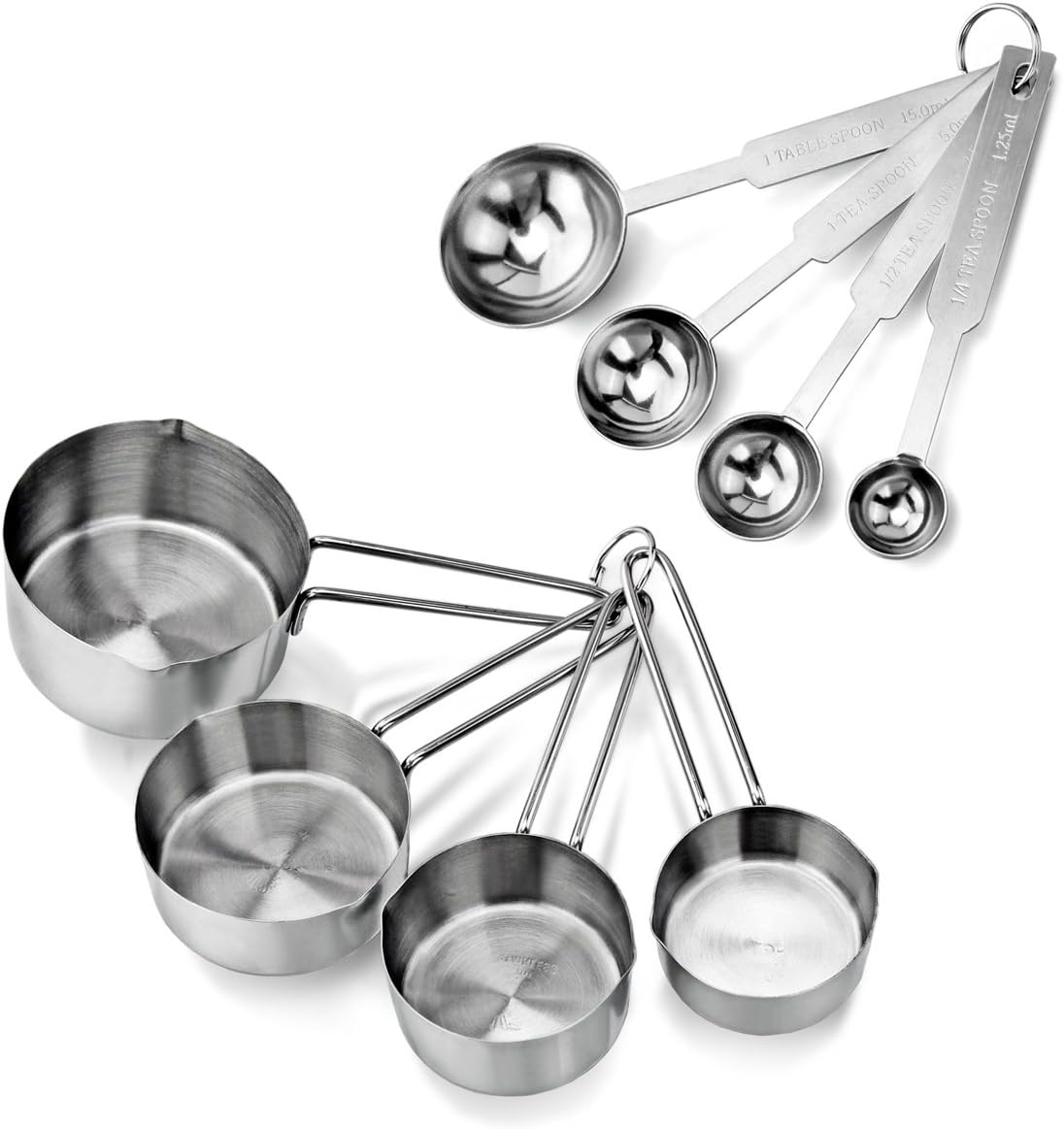 42917 Commercial Quality Stainless Steel Measuring Cups and Spoons Combo Set V1259-DP01-A-1850