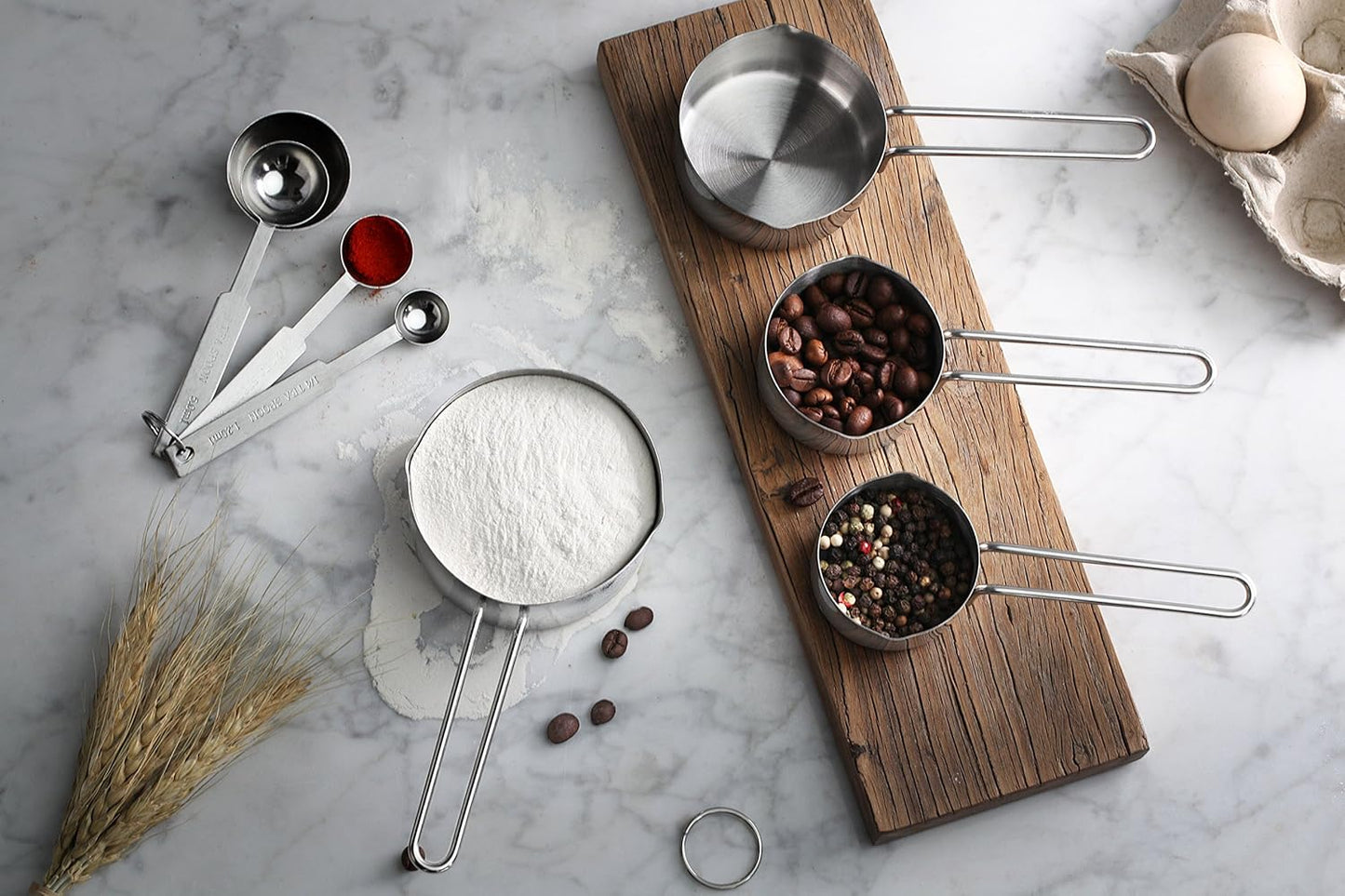 42917 Commercial Quality Stainless Steel Measuring Cups and Spoons Combo Set V1259-DP01-A-1850