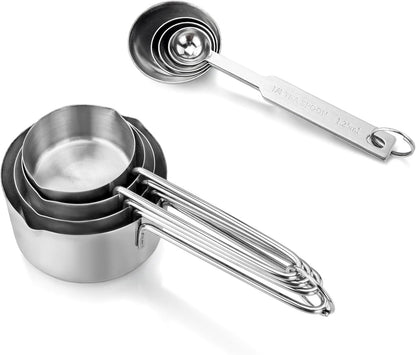42917 Commercial Quality Stainless Steel Measuring Cups and Spoons Combo Set V1259-DP01-A-1850