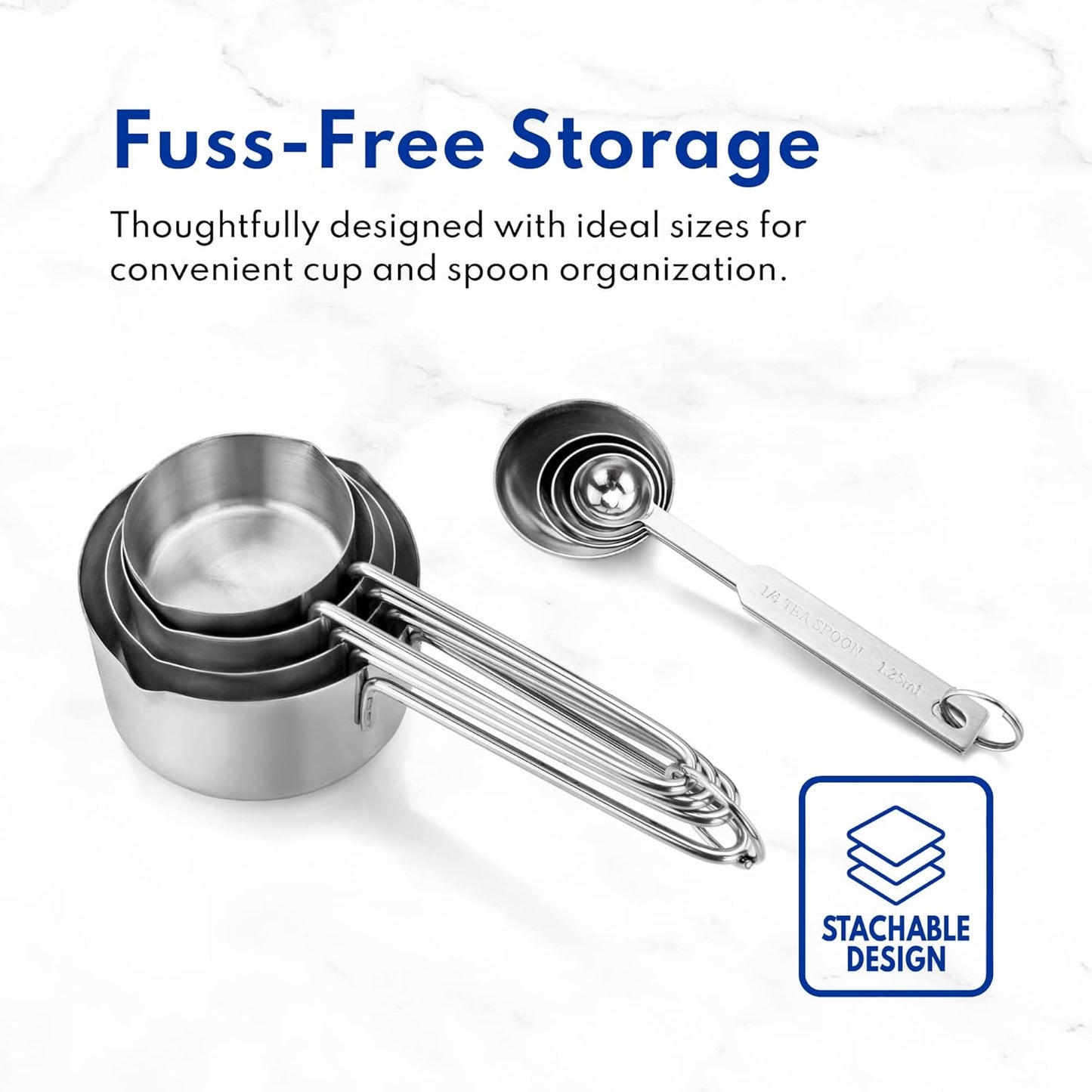 42917 Commercial Quality Stainless Steel Measuring Cups and Spoons Combo Set V1259-DP01-A-1850