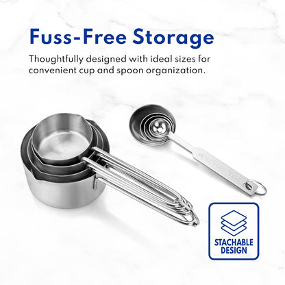 42917 Commercial Quality Stainless Steel Measuring Cups and Spoons Combo Set V1259-DP01-A-1850
