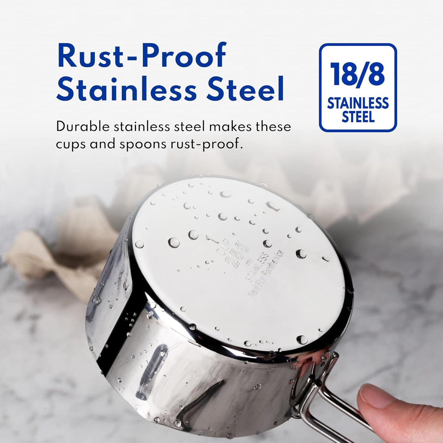 42917 Commercial Quality Stainless Steel Measuring Cups and Spoons Combo Set V1259-DP01-A-1850