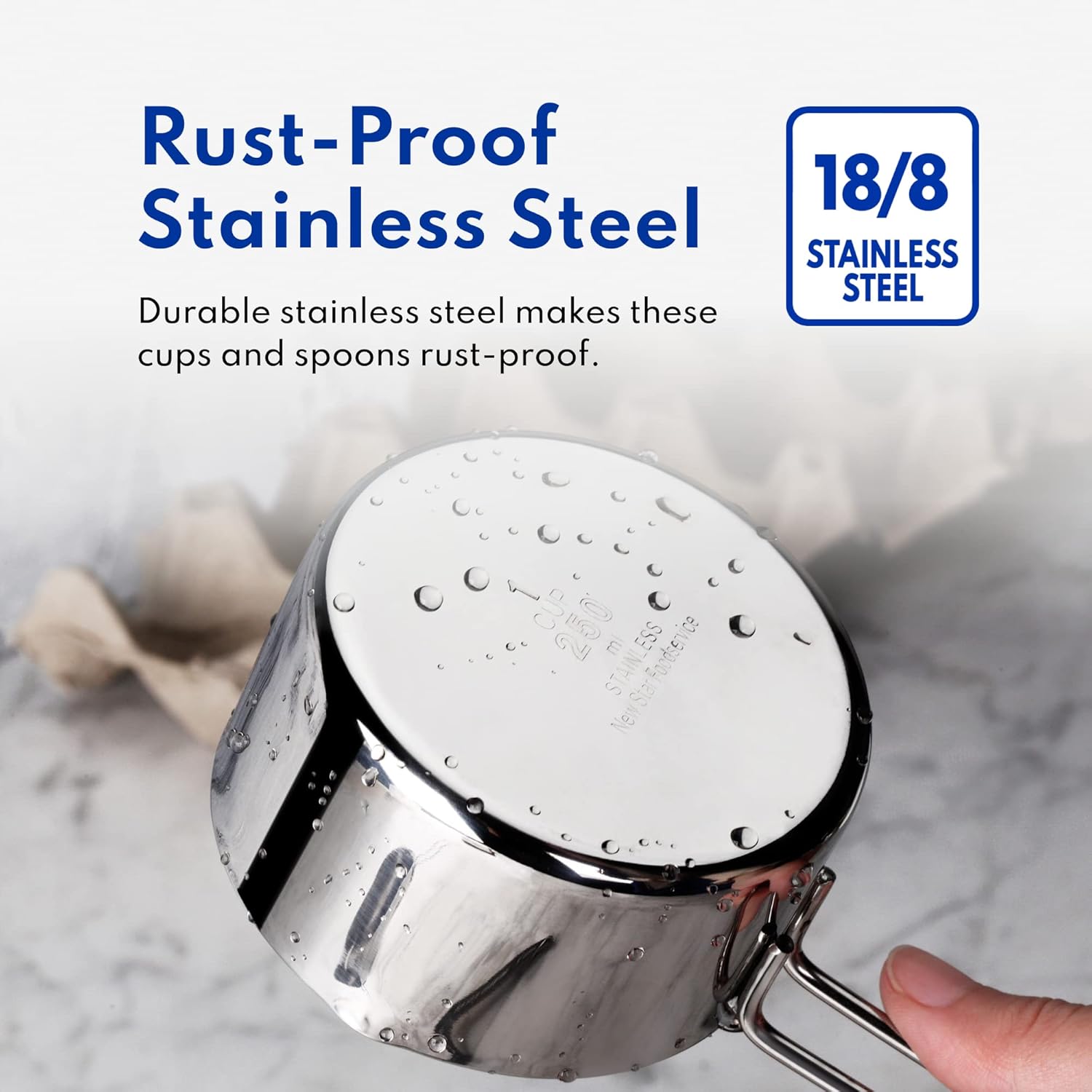 42917 Commercial Quality Stainless Steel Measuring Cups and Spoons Combo Set V1259-DP01-A-1850