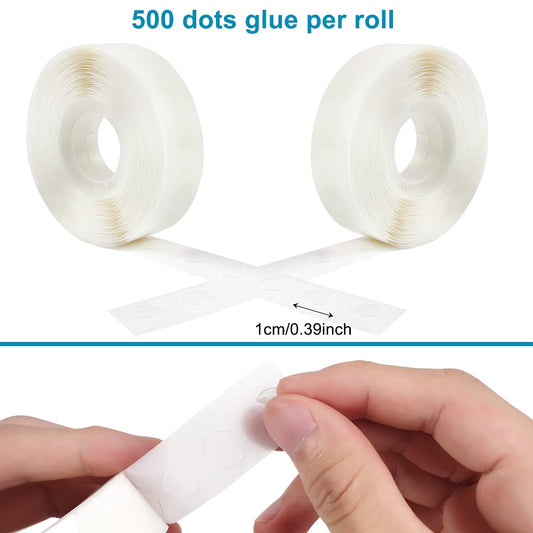 1000 Pcs Glue Point Clear Balloon Glue Dots, Double Sided, Transparent, 1cm/0.4inch in Diameter, for Craft V1259-DP01-A-1855