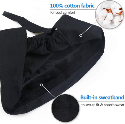 Working Caps with Button and Sweatband, Adjustable Working Hats for Women Men, One Size (Tie Back or Toggle) V1259-DP01-A-1856