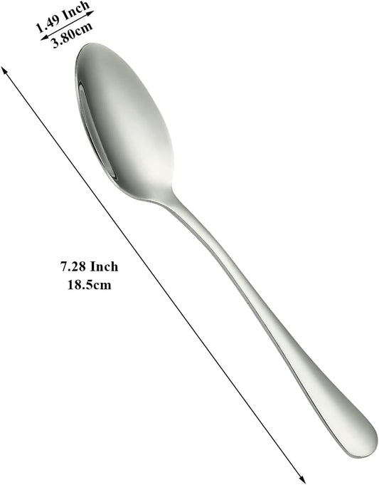 Dinner Spoons 12 Pieces 18.5cm, Stainless Steel Soup Spoons, Table Spoon, Sturdy and Durable for Home and V1259-DP01-A-1860