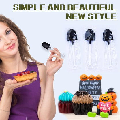 oxe Novelty Mini Shovel Shape Spoons Cute Disposable Plastic Dessert Spoons,Set of 50 (model 2) V1259-DP01-A-1871