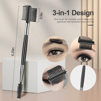 Eyebrow Brush Eyelash Separator Brow Comb & Lash Spoolie Professional Eye Makeup Tools (3 Pieces Set) V1259-DP01-A-1875