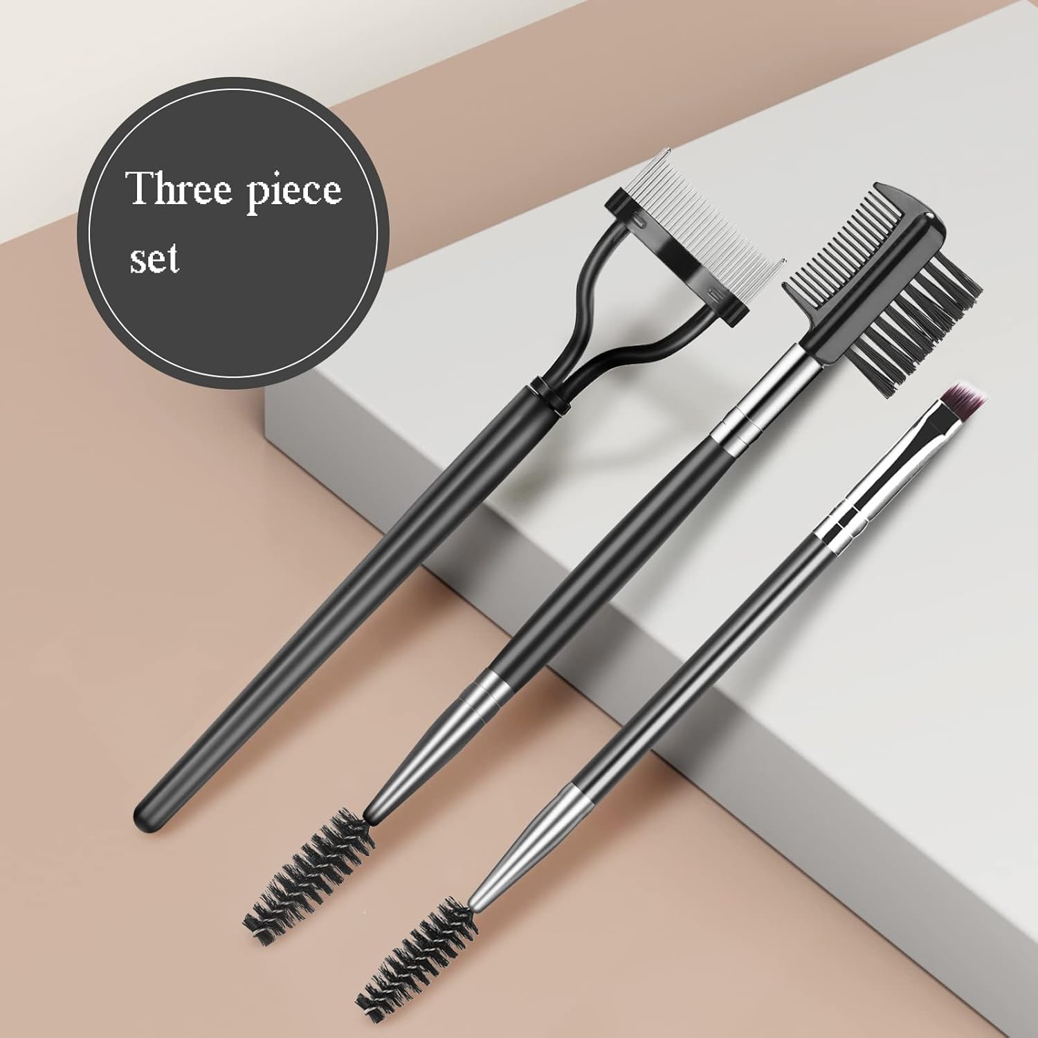 Eyebrow Brush Eyelash Separator Brow Comb & Lash Spoolie Professional Eye Makeup Tools (3 Pieces Set) V1259-DP01-A-1875