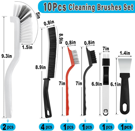 10Pcs Cleaning Brushes Set, Hard Bristle Crevice Cleaning Brush, Multifunctional Gap Cleaning Brush, Small V1259-DP01-A-1880
