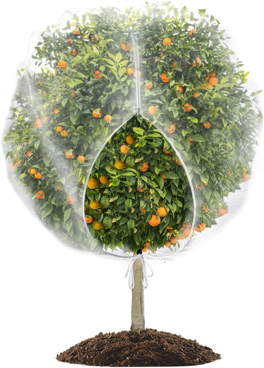 8 x 8ft Large Fruits Tree Netting, Insect Bird Barrier Tree Net with Drawstring and Zipper, Plant Cover Fruit V1259-DP01-A-1882