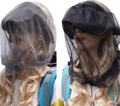 Mosquito Head Net Mesh with Drawstring, Bug Face Netting for Hats, Mesh Face Shield for Men & Women Screen V1259-DP01-A-1885