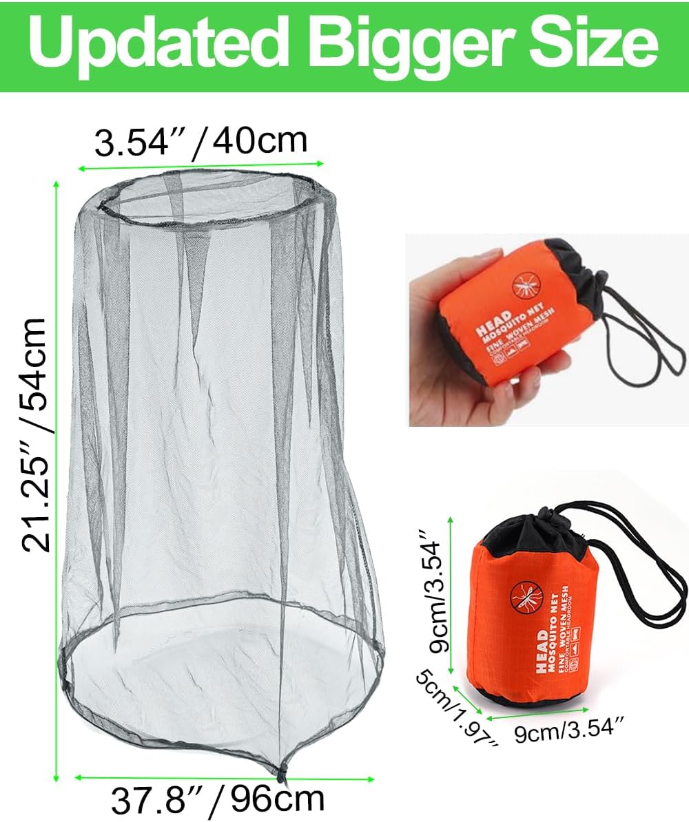Mosquito Head Net Mesh with Drawstring, Bug Face Netting for Hats, Mesh Face Shield for Men & Women Screen V1259-DP01-A-1885