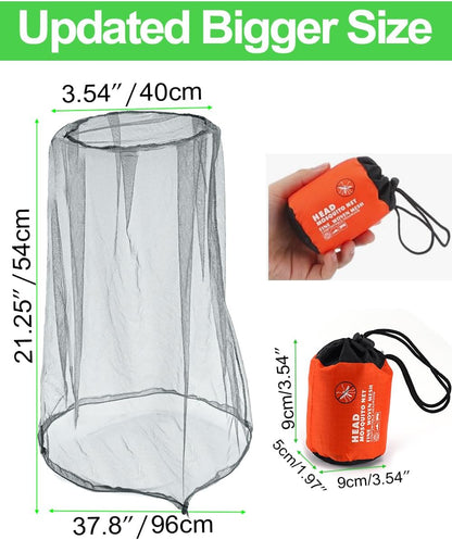 Mosquito Head Net Mesh with Drawstring, Bug Face Netting for Hats, Mesh Face Shield for Men & Women Screen V1259-DP01-A-1885