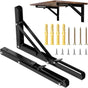 2 Pack 12 Inch Folding Shelf Brackets, Heavy Duty Metal Wall Mounted Triangle Table Bench Max Load 220lb V1259-DP01-A-1896