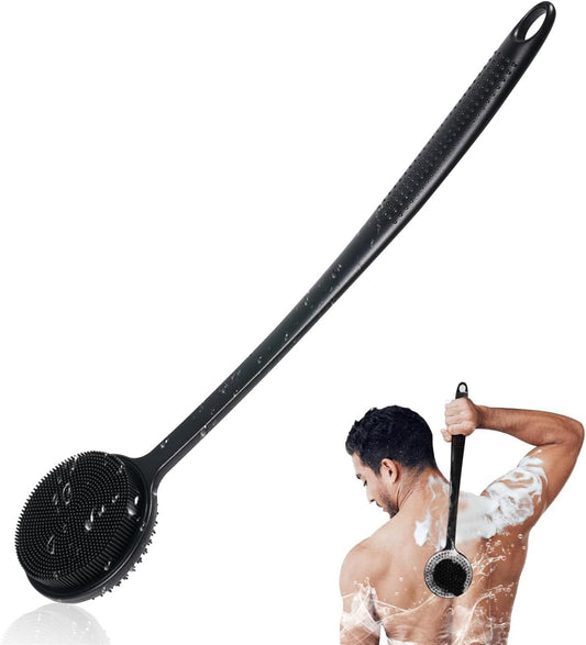 Silicone Back Scrubber for Shower, 17in Lengthen Long Handle Body Brush, Double Sided Shower Brush for Shower V1259-DP01-A-1920