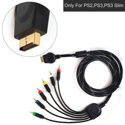Component Audio Video Cable for PS2 / PS3 / PS3 Slim, HD Multi Out Composite RCA Audio Video Cable for PS3 (6 V1259-DP01-A-1923