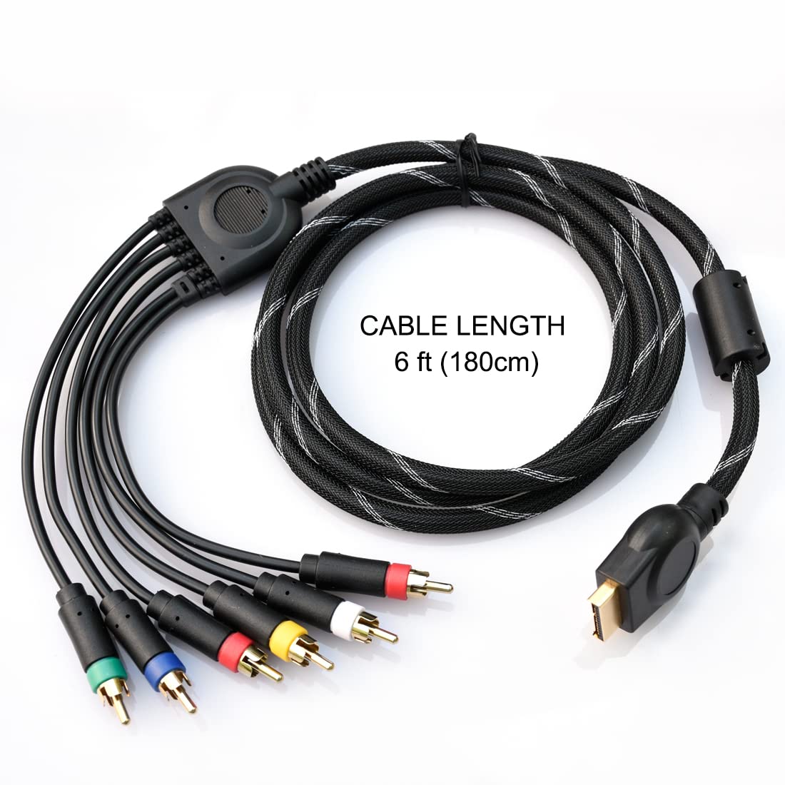 Component Audio Video Cable for PS2 / PS3 / PS3 Slim, HD Multi Out Composite RCA Audio Video Cable for PS3 (6 V1259-DP01-A-1923
