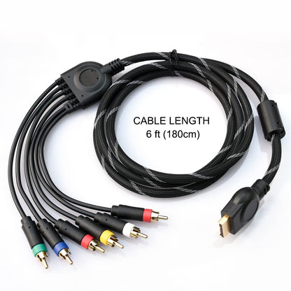 Component Audio Video Cable for PS2 / PS3 / PS3 Slim, HD Multi Out Composite RCA Audio Video Cable for PS3 (6 V1259-DP01-A-1923