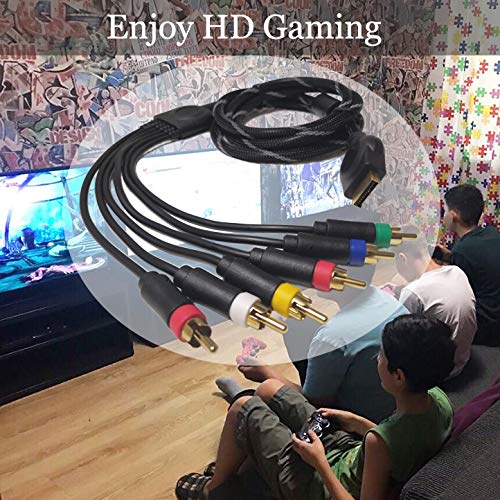 Component Audio Video Cable for PS2 / PS3 / PS3 Slim, HD Multi Out Composite RCA Audio Video Cable for PS3 (6 V1259-DP01-A-1923