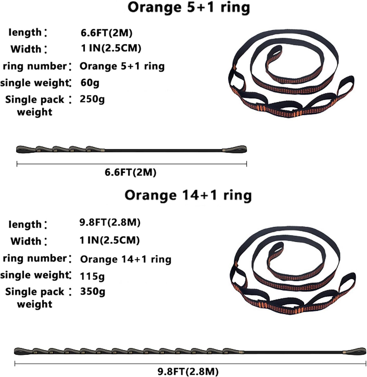 Hammock Tree Straps Tree Swing Straps Kit Best 9.2 FT Holds 1320 LBS 14+1 Adjusting Ring Straps Suitable for V1259-DP01-A-1926