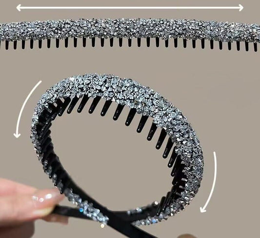 4Pcs Rhinestone Headband with Teeth,Fashion Non Slip Head Bands Headbands Crystal Hairband Sparkly Diamond V1259-DP01-A-1928