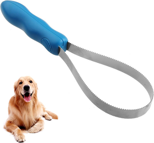 Dual-Sided Grooming Blade for Dogs - Shedding Brush with Stainless Steel Blades for Short and Long Hair Coats V1259-DP01-A-1929