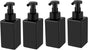 Foaming Soap Dispenser, 15oz Refillable Pump Bottle Plastic for Liquid Soap, Shampoo, Body Wash, 4 Pcs, Black V1259-DP01-A-1930