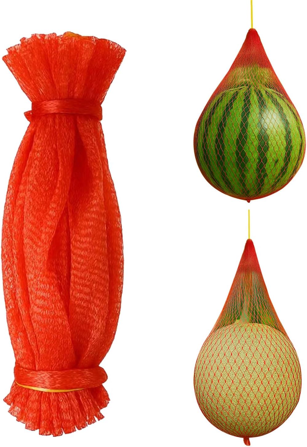 Melon Hammock Watermelon Nets, 100 Pack Heavy Duty Reusable Melon Cradle, Hanging Watermelon Mesh Bags with V1259-DP01-A-1931