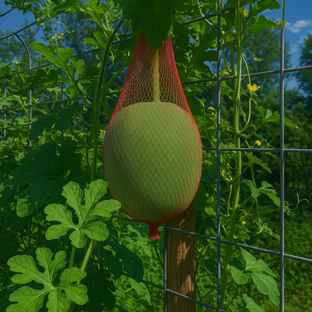 Melon Hammock Watermelon Nets, 100 Pack Heavy Duty Reusable Melon Cradle, Hanging Watermelon Mesh Bags with V1259-DP01-A-1931