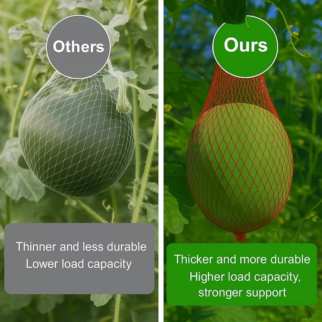 Melon Hammock Watermelon Nets, 100 Pack Heavy Duty Reusable Melon Cradle, Hanging Watermelon Mesh Bags with V1259-DP01-A-1931