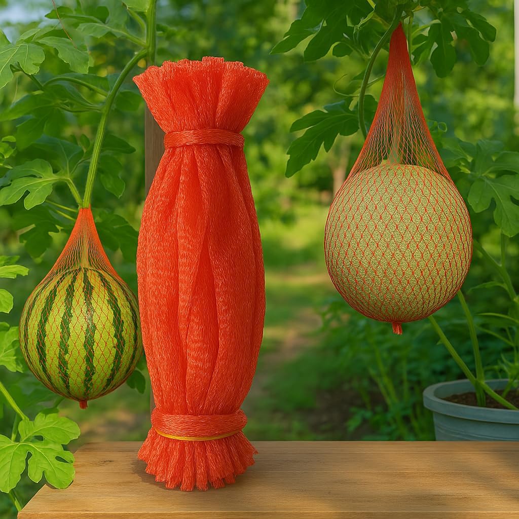 Melon Hammock Watermelon Nets, 100 Pack Heavy Duty Reusable Melon Cradle, Hanging Watermelon Mesh Bags with V1259-DP01-A-1931