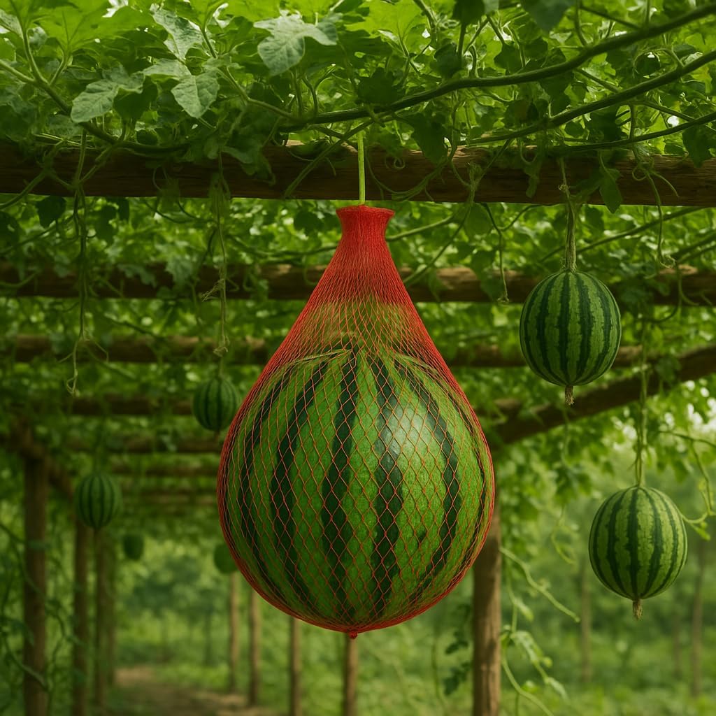Melon Hammock Watermelon Nets, 100 Pack Heavy Duty Reusable Melon Cradle, Hanging Watermelon Mesh Bags with V1259-DP01-A-1931